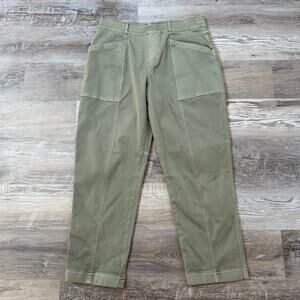 Spanx Olive Green Utility Pants Ankle Straight Leg High Rise Size XL